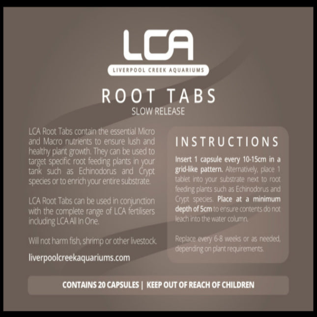 LCA Root Tabs ( Slow release ) 20 Capsules - Nano Tanks Australia Aquarium Shop