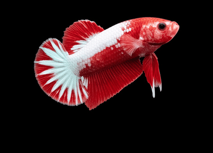 1BT23 - Red White Koi Halfmoon Plakat Male Betta - Nano Tanks Australia