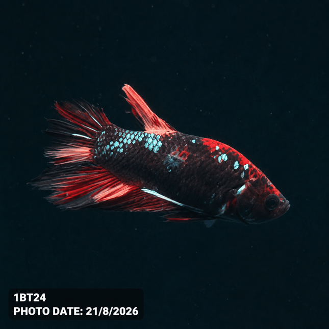 1BT24 - Halfmoon Plakat Male Betta - Nano Tanks Australia