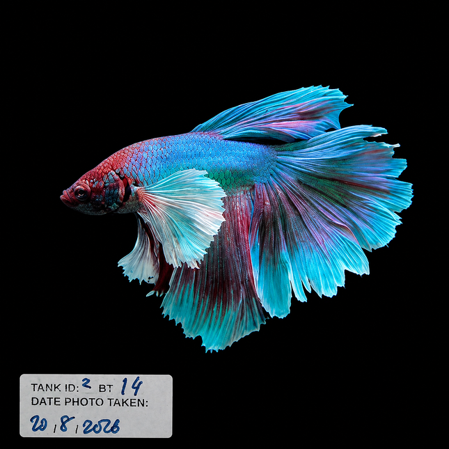 2BT14 - Halfmoon Plakat Elephant Ear Betta Male - Nano Tanks Australia