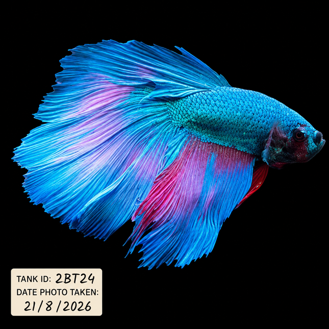 2BT24 - Teal Halfmoon Betta Male - Nano Tanks Australia