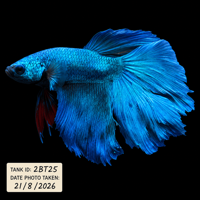 2BT25 - Teal Halfmoon Betta Male - Nano Tanks Australia