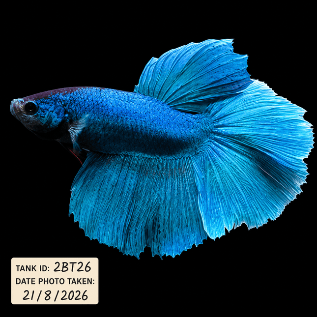 2BT26 - Teal Halfmoon Betta Male - Nano Tanks Australia