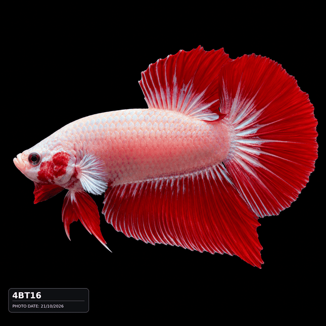 4BT16 - Red Dragon Halfmoon Plakat Male Betta - Nano Tanks Australia