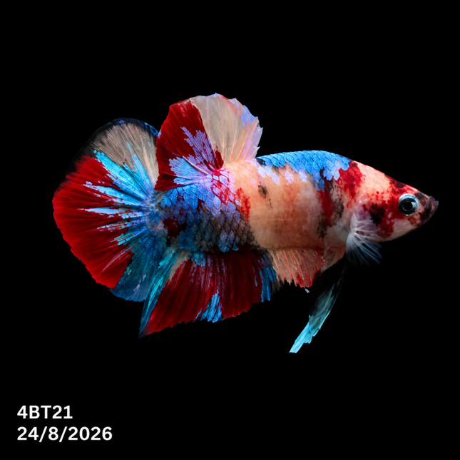 4BT21 - Crimson Red White Galaxy Koi Plakat Betta - Nano Tanks Australia