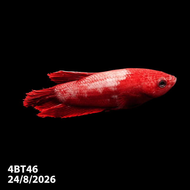 4BT46 - Crimson Red White Galaxy Koi Plakat Betta - Nano Tanks Australia