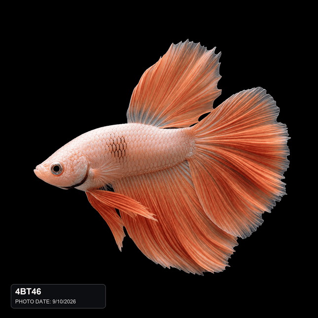 4BT46 - White Peach Halfmoon Male - Nano Tanks Australia