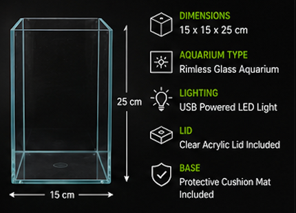 NTA Aquarium Nano Tank Kit 15x15x25cm