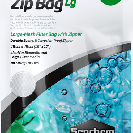 [ARRIVED 23 - JAN - 2026] Seachem Zip Bag – Large 48 x 43 cm (19” x 17”) 8 Mesh - Nano Tanks Australia