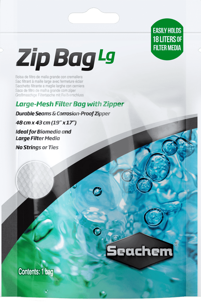 [ARRIVED 23 - JAN - 2026] Seachem Zip Bag – Large 48 x 43 cm (19” x 17”) 8 Mesh - Nano Tanks Australia