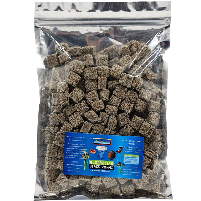 Australian Freeze-Dried Blackworms Cubes 100g Original - Nano Tanks Australia
