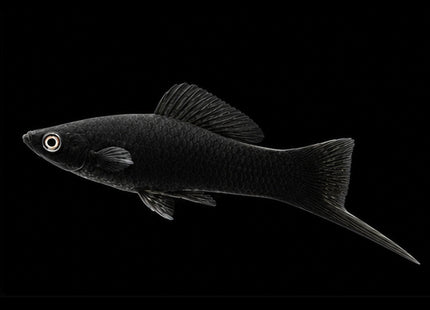 Black Swordtail (Xiphophorus hellerii) on black background