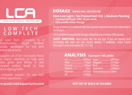 LCA Low Tech Complete 250mL 500mL - Nano Tanks Australia