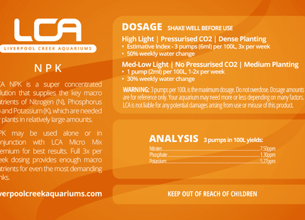 LCA Macro Mix (NPK) Aquarium Plant Fertiliser - Nano Tanks Australia