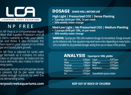 LCA NP Free – Nitrate & Phosphate Free Aquarium Fertiliser - Nano Tanks Australia