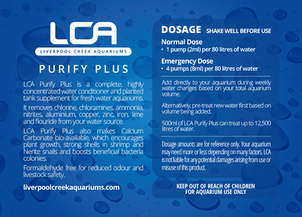 LCA Purify Plus Aquarium Water Conditioner - Nano Tanks Australia
