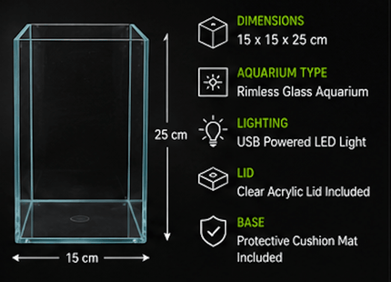 NTA Aquarium Nano Tank Kit 15x15x25cm - Nano Tanks Australia