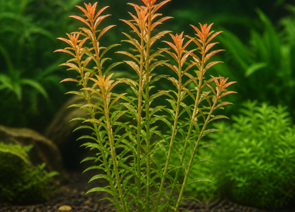 Rotala rotundifolia Orange Juice aquarium plant with orange-tipped stems