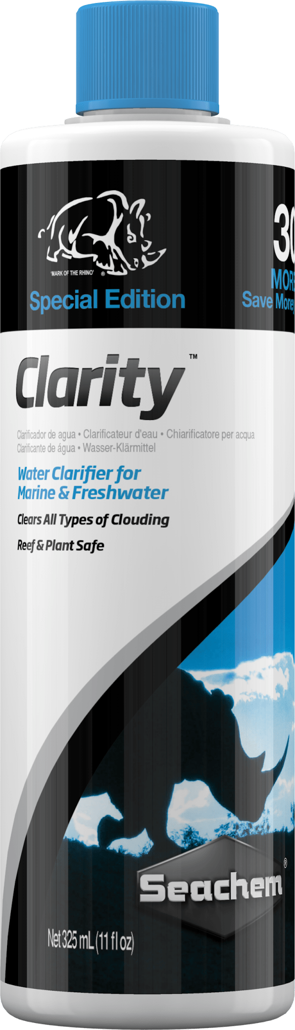 Seachem Clarity Bonus Rhino +30% BONUS 325 mL - Nano Tanks Australia