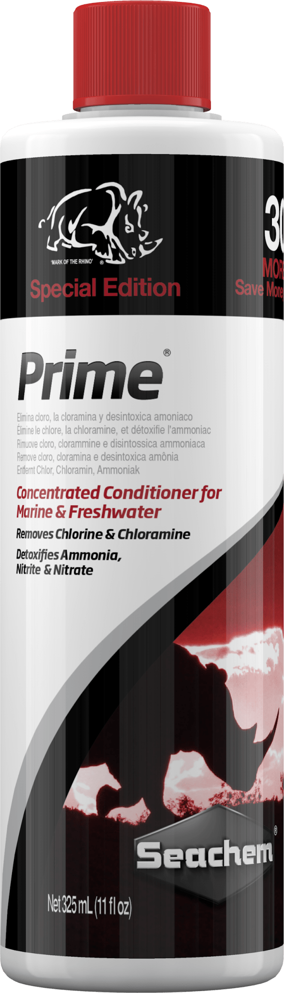 Seachem Prime Bonus Rhino +30% BONUS 325 mL - Nano Tanks Australia