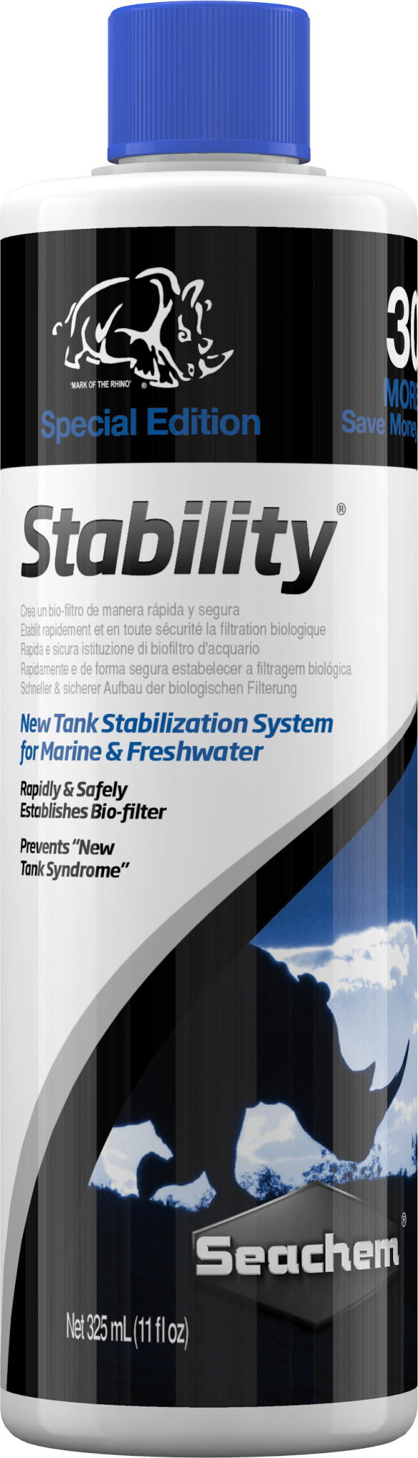 Seachem Stability Bonus Rhino +30% BONUS 325 mL - Nano Tanks Australia