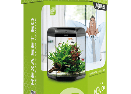 [SPECIAL ORDER] Aquael Hexa Set LT 60L Black Aquarium - Nano Tanks Australia