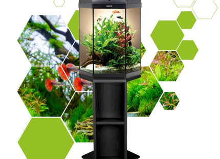 [SPECIAL ORDER] Aquael Hexa Set LT 60L Black Aquarium - Nano Tanks Australia