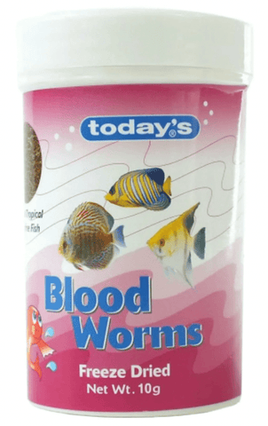 Today's Dried BloodWorms Food 10g - Nano Tanks Australia Aquarium Shop