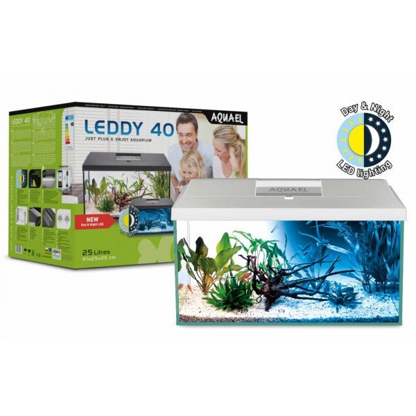 Aquael Leddy 40 60 75 Aquarium Set DAY & NIGHT - WHITE or BLACK - Nano Tanks Australia Aquarium Shop