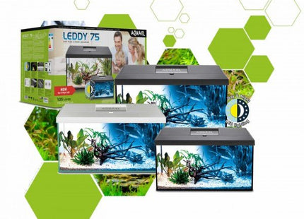 Aquael Leddy 40 60 75 Aquarium Set DAY & NIGHT - WHITE or BLACK - Nano Tanks Australia Aquarium Shop