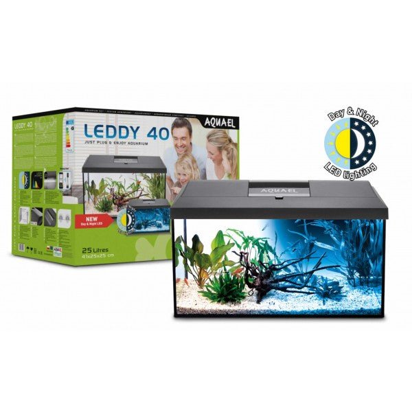 Aquael Leddy 40 60 75 Aquarium Set DAY & NIGHT - WHITE or BLACK - Nano Tanks Australia Aquarium Shop