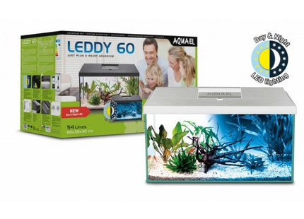 Aquael Leddy 40 60 75 Aquarium Set DAY & NIGHT - WHITE or BLACK - Nano Tanks Australia Aquarium Shop