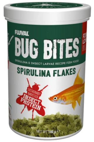 Fluval Bug Bites Spirulina Flakes 18g 45g 180g - Nano Tanks Australia Aquarium Shop