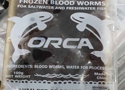 FROZEN FOOD: ORCA Frozen Bloodworms 100 grams Chocolate pack blood worms - Nano Tanks Australia Aquarium Shop