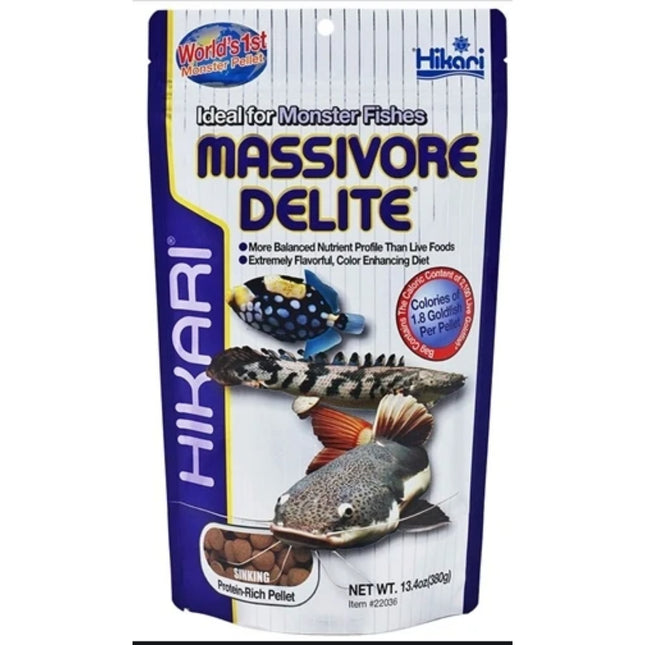 Hikari Massivore Delite Pellet 380g - 10mm Pellet - Nano Tanks Australia Aquarium Shop