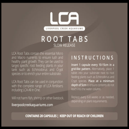 LCA Root Tabs ( Slow release ) 20 Capsules - Nano Tanks Australia Aquarium Shop