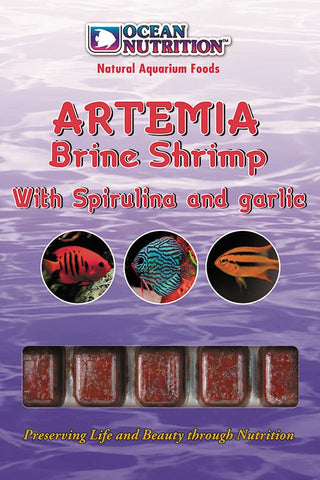 Ocean Nutrition Frozen Brine Shrimp Spirulina Garlic 100 grams - Nano Tanks Australia Aquarium Shop