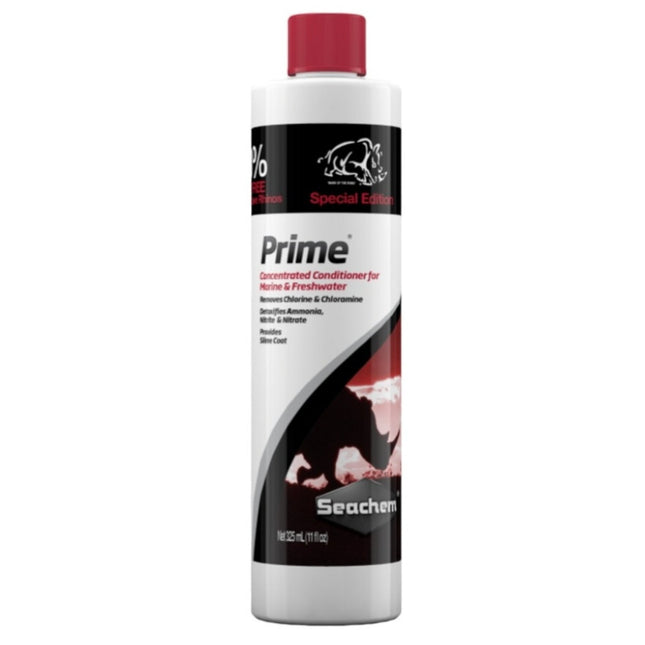 Seachem Prime 325mL +30% Bonus Buy Save the Rhinos - Nano Tanks Australia Aquarium Shop