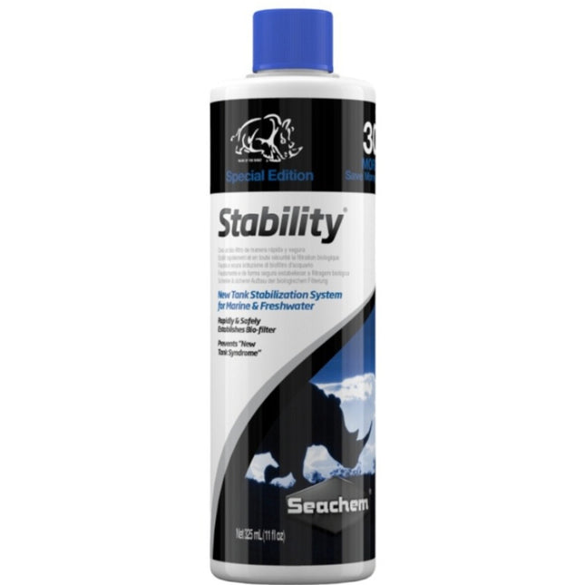 Seachem Stability (Bacteria) 325mL +30% Bonus Buy Save the Rhinos - Nano Tanks Australia Aquarium Shop