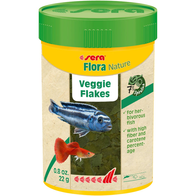 Sera Flora Nature Veggie Flakes 22g - Nano Tanks Australia Aquarium Shop